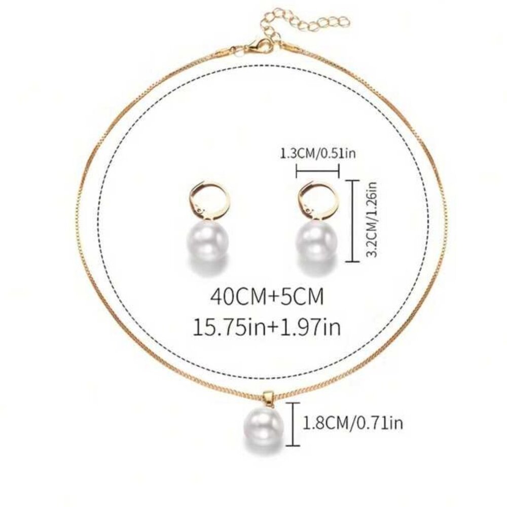 Gold Pearl Pendant l Necklace - Picture 10 of 11